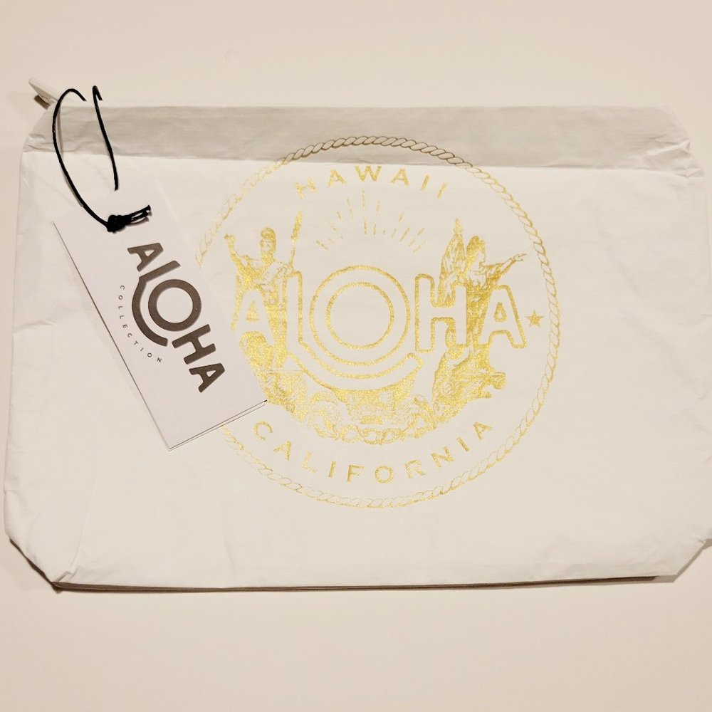 Aloha Collection- Small Aloha Seal Pouch-White
